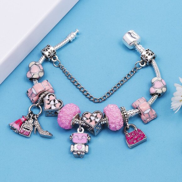 925 Fresh Dress Themed Decorative Pendant Bracelet - Picture 4 of 5